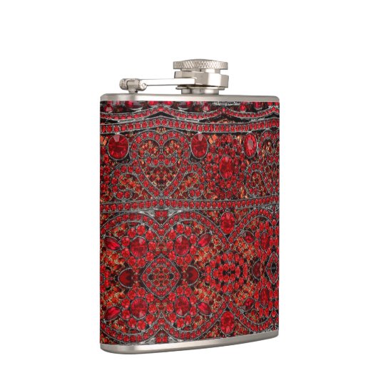 glam bohemian crystal burgundy ruby rhinestone heupfles (Rechts)