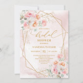 Glam Boho Blush Gold Glitter Vrijgezellenfeest Uit Kaart (Voorkant)