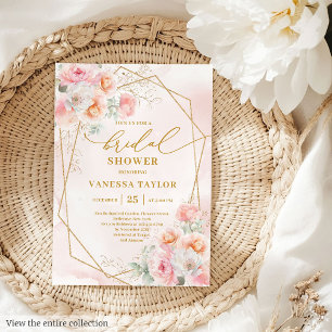 Glam Boho Blush Gold Glitter Vrijgezellenfeest Uit Kaart