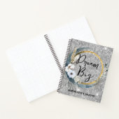 Glam Boho Celestial Moon Chic Faux Silver Glitter Notitieboek (Binnen)