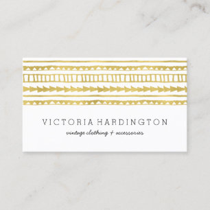 Glam Boho Chic   Faux Gold Foil Visitekaartje