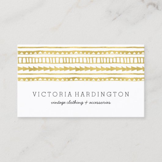 Glam Boho Chic | Faux Gold Foil Visitekaartje (Voorkant)