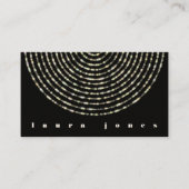 Glam Bokeh Light Rings Night Aangepast Bewerkbaar Visitekaartje (Voorkant)