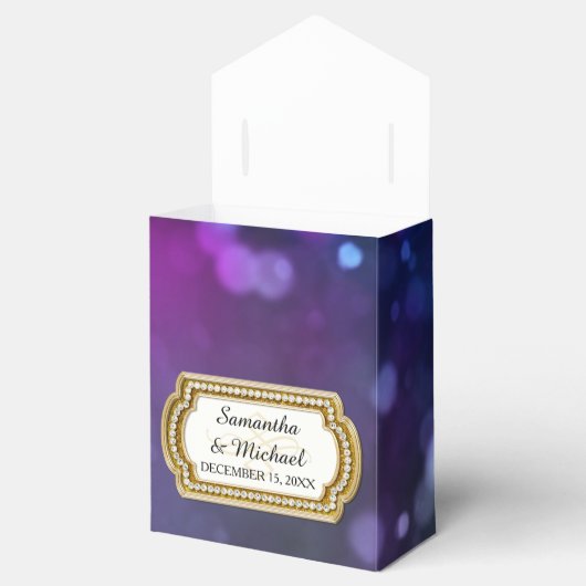 Glam Bokeh Sparkle Glitter Black Stropdas Bedankdoosjes (Geopend)