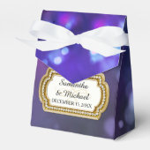 Glam Bokeh Sparkle Glitter Black Stropdas Bedankdoosjes (Voorkant Zijde)