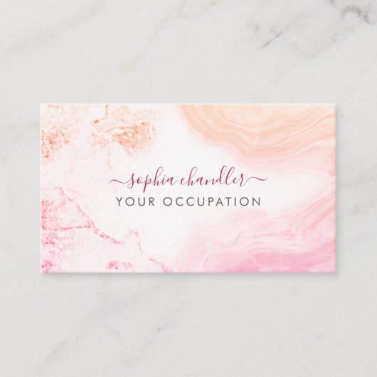 Glam Bord gekleurd marmer, stijlvol Visitekaartje (Voorkant)