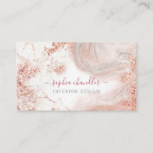 Glam Bord perzik & grijs marmer, Classy Visitekaartje (Voorkant)