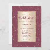 Glam bordeaux gouden glitter confetti Vrijgezellen Kaart (Voorkant)
