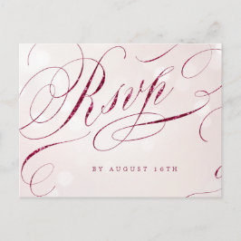Glam bordeaux kalligrafie vintage bruiloft RSVP Uitnodiging Briefkaart