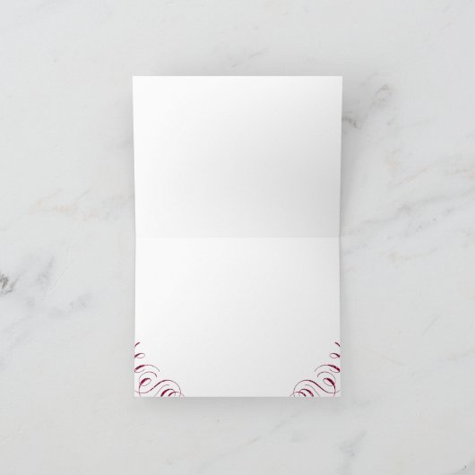 Glam borgundy  kalligrafie dank u bedankkaart (Binnen)