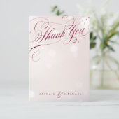 Glam borgundy  kalligrafie dank u bedankkaart (Staand voorkant)