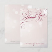Glam borgundy  kalligrafie dank u bedankkaart (Voorkant / Achterkant)