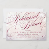 Glam borgundy  kalligrafie repetitie diner kaart (Voorkant)