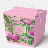 Glam Botanische Maximalisme Roze en Groen Bedankdoosjes (Achterkant)