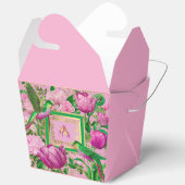 Glam Botanische Maximalisme Roze en Groen Bedankdoosjes (Open)