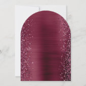 Glam Bourgogne Brushed Metal Glitter Arch Wedding Kaart (Achterkant)