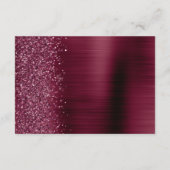 Glam Bourgogne Brushed Metal Wedding Details Informatiekaartje (Achterkant)