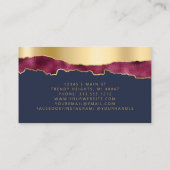 Glam Bourgogne Gold Foil Navy Blue Luxury Visitekaartje (Achterkant)