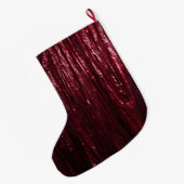 Glam Bourgogne Rood Zilver Glitzy Sparkle Naam Grote Kerstsok (Achterkant (Hangend))