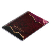 Glam Bourgogne Velvet Agate Geode Gold Script Notitieboek (Linkerzijde)