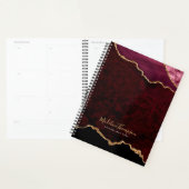 Glam Bourgogne Velvet Agate Geode Gold Script Planner (Display)