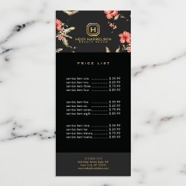 Glam Box Logo Monogram  Bloemen Designer Reclamekaart