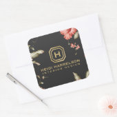 Glam Box Logo Monogram  Bloemen Vierkante Sticker (Envelop)