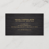 Glam Box Logo Monogram op Dark Wood Designer Visitekaartje (Achterkant)