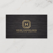 Glam Box Logo Monogram op Dark Wood Designer Visitekaartje (Voorkant)