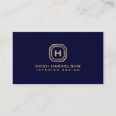 Glam Box Logo Monogram op Donkerblauw Designer Visitekaartje (Voorkant)