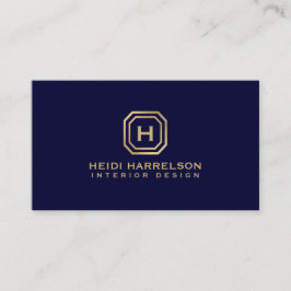 Glam Box Logo Monogram op Donkerblauw Designer Visitekaartje