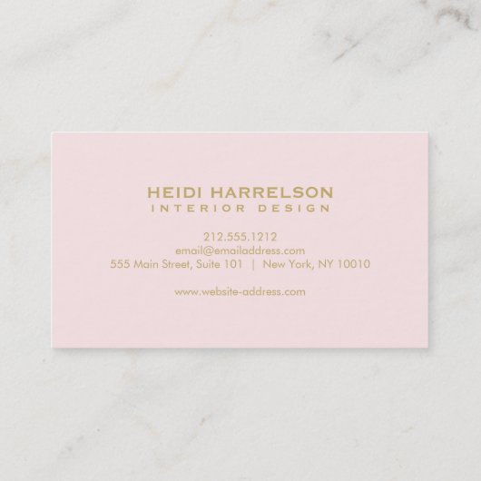 Glam Box Logo Monogram op Roze Designer Visitekaartje (Achterkant)