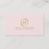 Glam Box Logo Monogram op Roze Designer Visitekaartje (Voorkant)