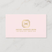 Glam Box Logo Monogram op Roze Designer Visitekaartje (Voorkant)