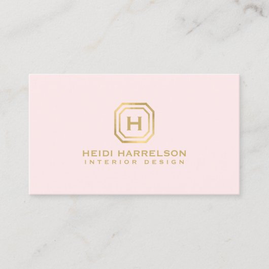 Glam Box Logo Monogram op Roze Designer Visitekaartje (Voorkant)