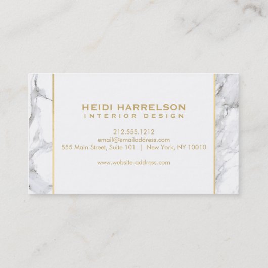 Glam Box Logo Monogram Wit Marmer Visitekaartje (Achterkant)