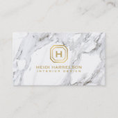 Glam Box Logo Monogram Wit Marmer Visitekaartje (Voorkant)