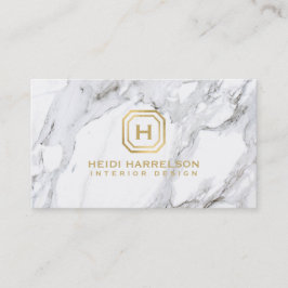 Glam Box Logo Monogram Wit Marmer Visitekaartje