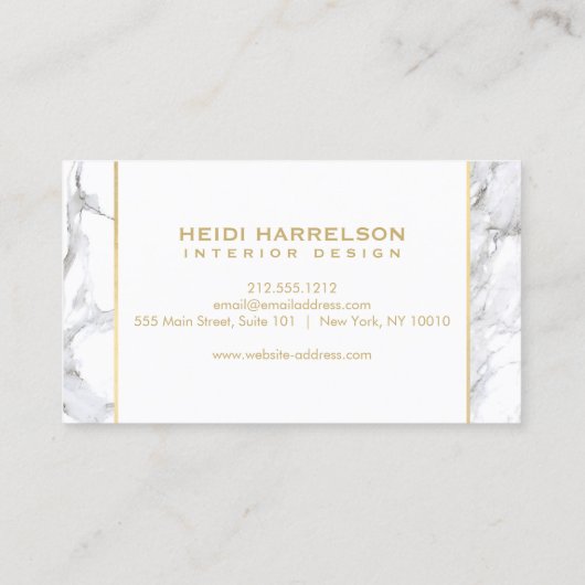 Glam Box Logo Monogram Wit Marmer Visitekaartje (Achterkant)