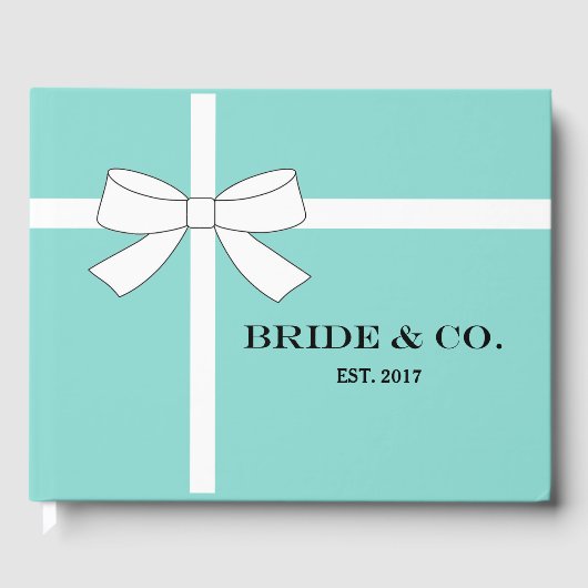 Glam BRIDE Blauwgroen Blue Bridal Wedding Shower Gastenboek (Voorkant)