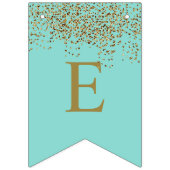 Glam Bride Blauwgroen Gold Sparkle Twinkle Showpar Vlaggetjes (Tweede vlag)