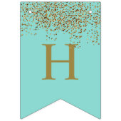 Glam Bride Blauwgroen Gold Sparkle Twinkle Showpar Vlaggetjes (Eerste vlag)