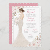 Glam Bride in het Mermaid Gown Vrijgezellenfeest Kaart (Voorkant / Achterkant)