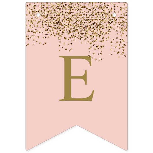 Glam Bride Pink Gold Sparkle Sprinkle Showparty Vlaggetjes (Tweede vlag)
