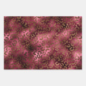 Glam Brown Black Burgundy Leopard Print Inpakpapier Vel (Voorkant 2)