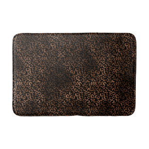 Glam Brown Black Leopard Print Badmat