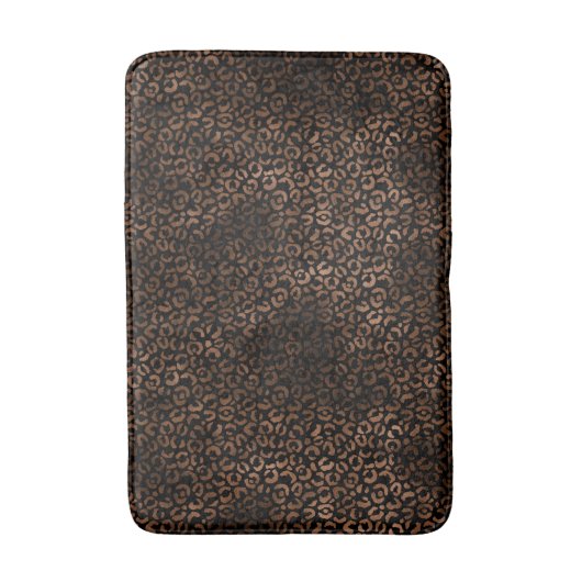 Glam Brown Black Leopard Print Badmat (Voorkant Verticaal)