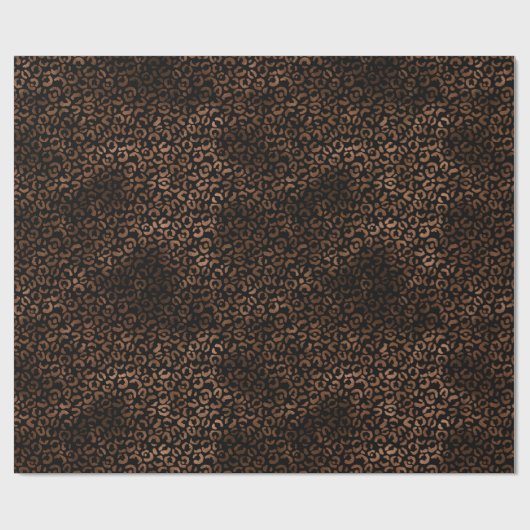 Glam Brown Black Leopard Print Cadeaupapier (Vlak)