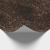 Glam Brown Black Leopard Print Cadeaupapier (Hoek)
