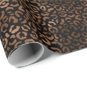 Glam Brown Black Leopard Print Cadeaupapier (Rol Hoek)